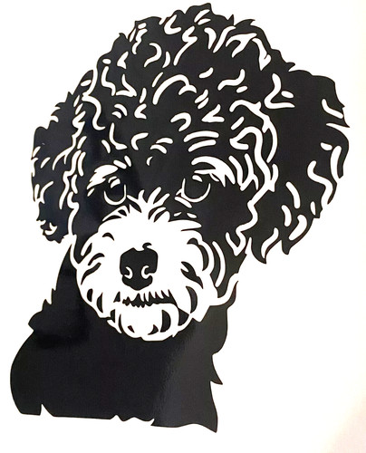 Toy poodle dog decal vinyl - 1x,