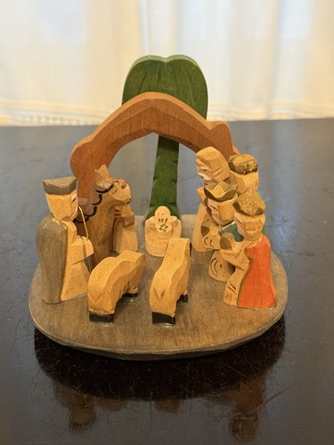 Nativity scene wood hand - nativity,