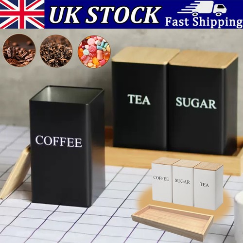 Tea coffee sugar canisters set - tea,