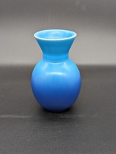 Stunning Park Rose Pottery Vase In Blue