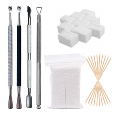 Beauty Lint-Free Nail Wipes Pads Cuticle Pusher Cutter Manicure Gel Removal tool