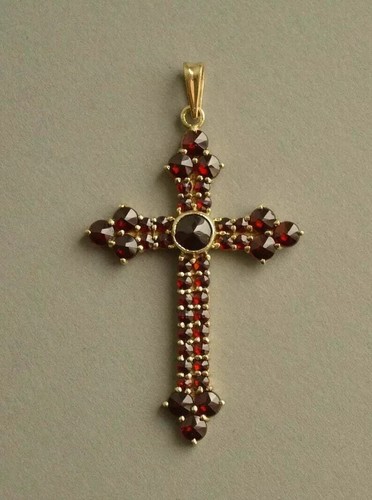 3ct round red ruby cross - 3ct,