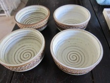 4 x 70s Vintage Broadstairs Pottery Bowls Studio Pottery Rustic Retro