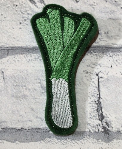 Welsh leek embroidered - embroidered, felt
