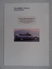 BMW 3 Series Convertible brochure 1993 - 325i. 33 pages. Specifications/Colours