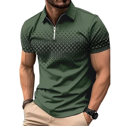 Men zip polo shirt gradient - men's,