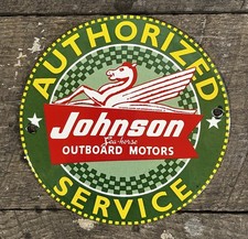 Johnson Seahorse Outboard Motors Authorized Service Marine Sign, 6” Diameter