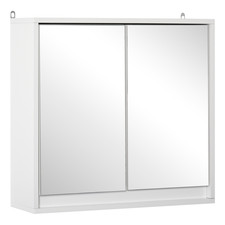 WALL-MOUNTED MIRROR CABINET WITH ADJUSTABLE SHELVES 48W X 14.5D X 45H CM WHITE