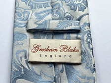 GRESHAM BLAKE Silk Tie Blue