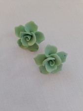 Rose Earrings Handmade In Bone