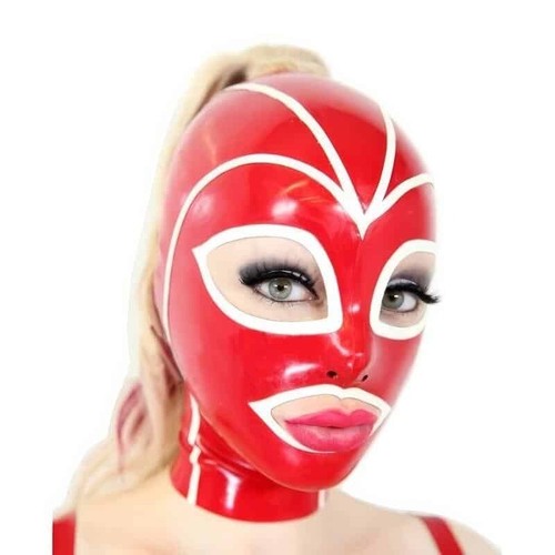 Womens latex hood with - with, hair
