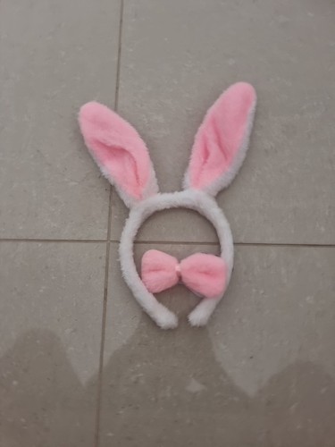 White bunny costume headband - white,