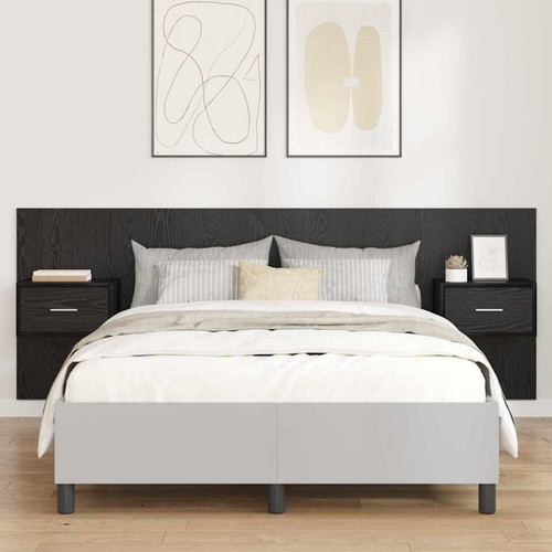 Floating bed headboard black - floating,