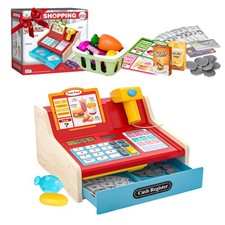 Wooden Toy Cash Register for