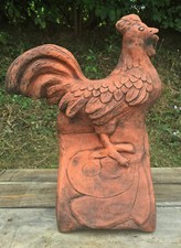 Cockerel or Hen roof finial decorative stone half round black ridge tile