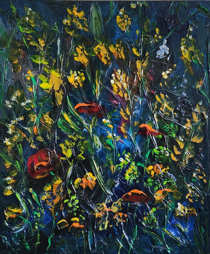 Abstract floral field acrylic - abstract,