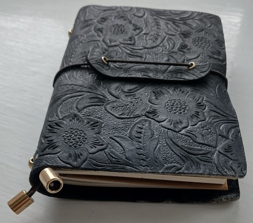 Leather bound grimoire journal - leather,