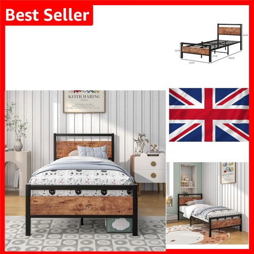 Industrial metal bed frame - frame, 3ft