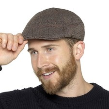 Men’s Wool Blend Tweed Flat