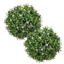 25cm Artificial Plant Balls 2 Pcs Faux Flower Balls for Garden Hanging Decor