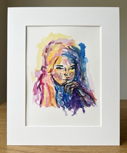 Watercolour portrait gouache - watercolour,