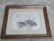 Vintage Danish Art Mads Stage "Leverets" Framed 13x16