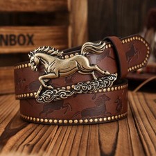 Horse buckle leather belt - horse,
