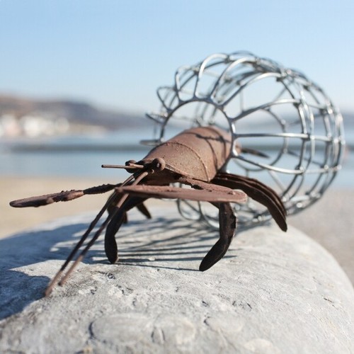 Metal lobster with trap - lobster, |