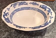 Antique Booths Blue and White Dragon Design Serving Bowl