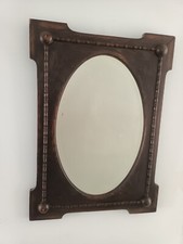 Antique oak framed wall mirror - framed,