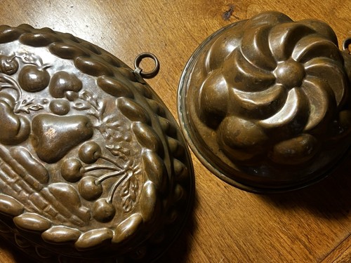Vintage tin lined copper cake - lined,