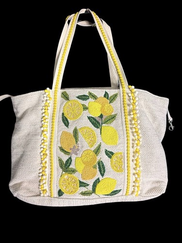 Hand beaded make lemonade - hand, tote