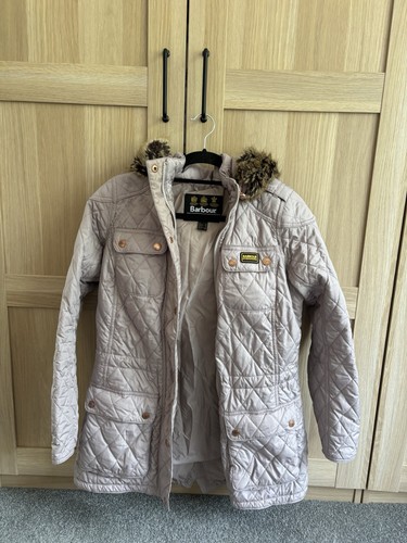 Pink quilted barbour coat size - coat,