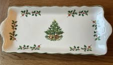  James Kent ~ Ceramic Sandwich Tray Mince Pie Plate ~ Christmas Tree Design 31cm