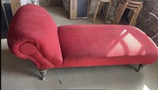Vintage Chaise ( Chez) Longue- Red/Scarlet. Re- Apolstered. Very Good Condition