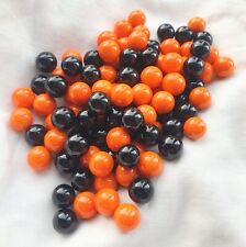 OPAQUE 'TIGER MIX' - ORANGE AND BLACK - 25 Solid Colour Glass Marbles, 14mm