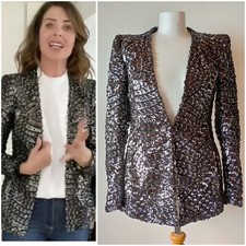 Zara BNWT Silver Black Sequin