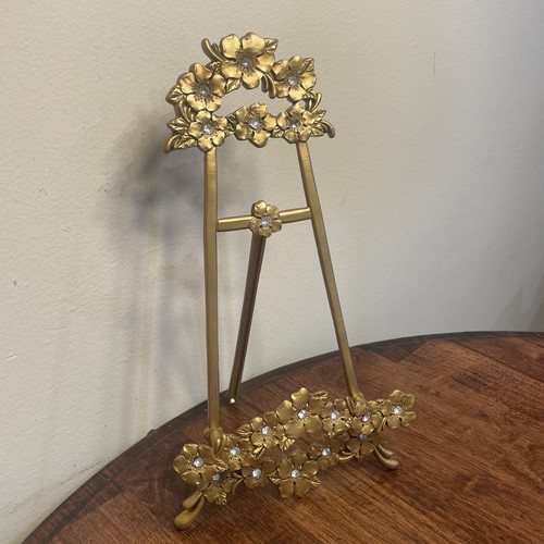 Vintage brass floral easel - brass,
