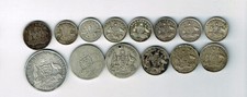 14 different .925 silver coins from Australia : 1910 - 1945 : 42.6g