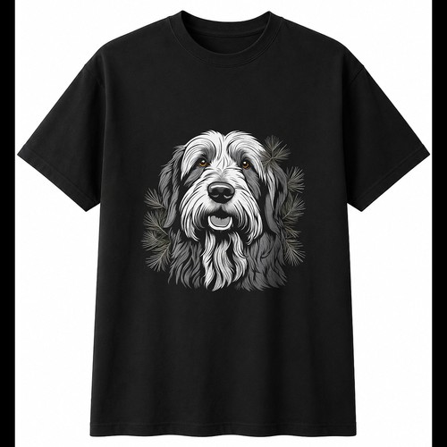 Greyscale bearded collie - collie, in
