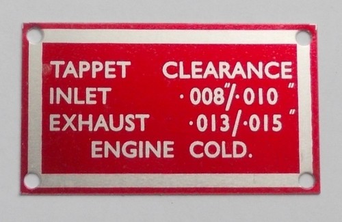 Rover tappet clearance - rover,