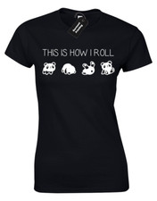 THIS IS HOW I PANDA ROLL LADIES T-SHIRT FUNNY CUTE ANIMAL LOVER CHRISTMAS GIFT 