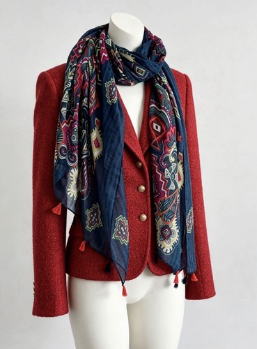 Ladies blue arty ditsy - blue,