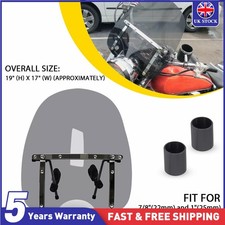Motorcycle Screen Windshield Handlebar Large Smoke Universal 7/8 & 1" 19"x17"