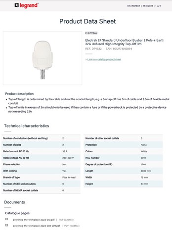 Electrak 32a unfused - (dp1332),