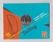 London 2012 Olympic 50p Coin  Uncirculated In Sealed Card - SAILING