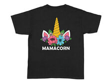 Mamacorn Unicorn T-Shirt Cute Floral Unicorn Shirt Magic Corn Graphic Tee Top