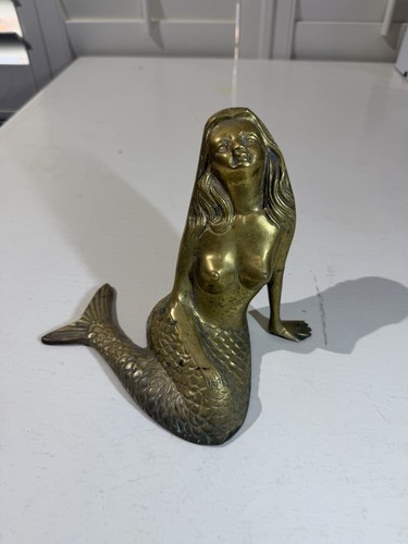 Vintage brass mermaid - vintage,