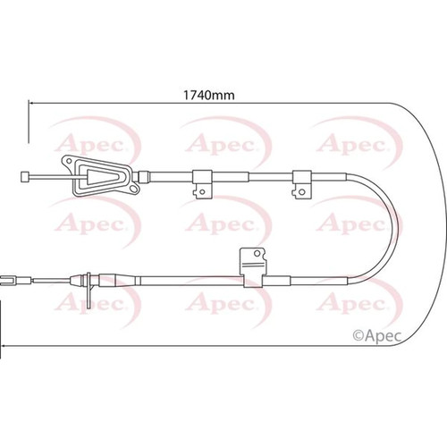 Apec handbrake cable right - apec,