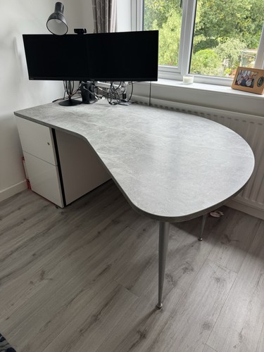 Office desk grey top - office, &